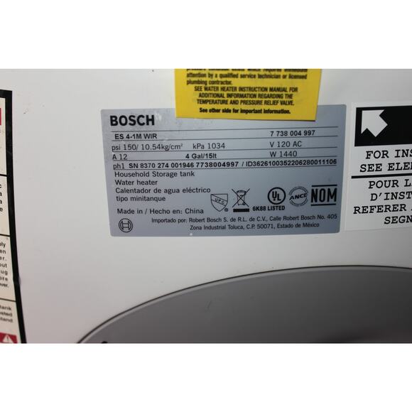 Bosch Mini Tank Electric Water Heater ES 4-1M WIR - Picture 3 of 4